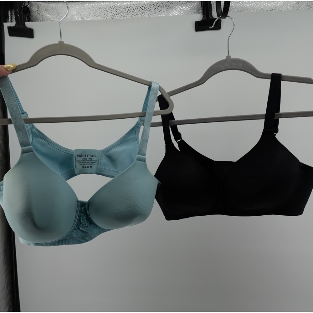 Vanity Fair Beauty Back Wirefree Full Figure Bra 2 Pack Black Blue 71380 40C